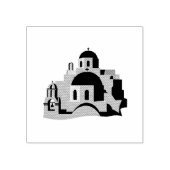Santorini, Griekenland Wood Art Stamp Rubberstempel (Afrduk)