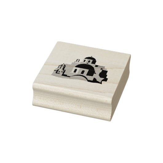 Santorini, Griekenland Wood Art Stamp Rubberstempel (Stempel)