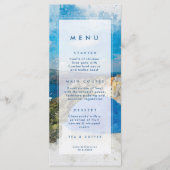 Santorini, Griekenland zomer bruiloft menu kaarten (Voorkant)