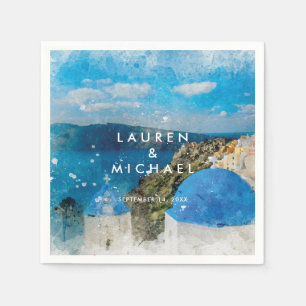 Santorini Griekenland zomer bruiloft servetten