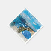 Santorini Griekenland zomer bruiloft servetten (Hoek)