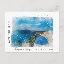 santorini griekenland zomer met behoud van datum briefkaart