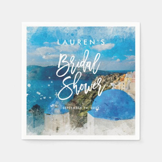 Santorini griekenland zomer vrijgezellenfeest serv servet (Voorkant)