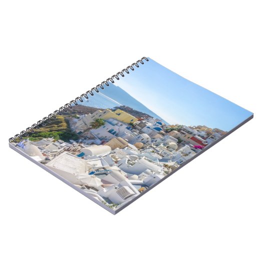 Santorini Griekenland - zonnige zomerdag in Santor Notitieboek (Linkerzijde)