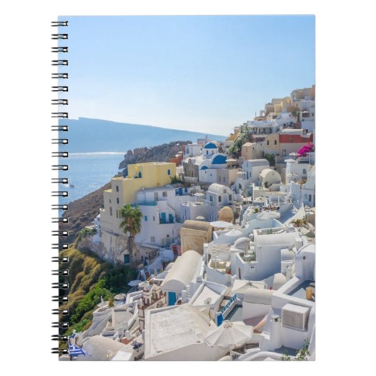 Santorini Griekenland - zonnige zomerdag in Santor Notitieboek (Voorkant)