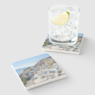 Santorini Griekenland - zonnige zomerdag in Santor Stenen Onderzetter