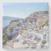 Santorini Griekenland - zonnige zomerdag in Santor Stenen Onderzetter (Voorkant)