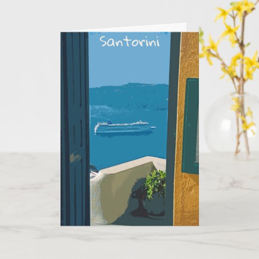 Santorini, Grieks cruiseschip Kaart (Gele Bloem)