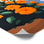 Santorini Grieks Dorp Witte Steeg Muurkunst Poster (Hoek)