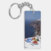 Santorini Grieks eiland Acrylische Sleutelhanger (Voorkant Links)
