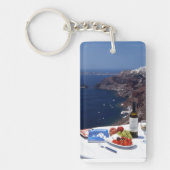 Santorini Grieks eiland Acrylische Sleutelhanger (Voorkant)