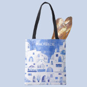 Santorini Grieks eiland gepersonaliseerde Waterver Tote Bag