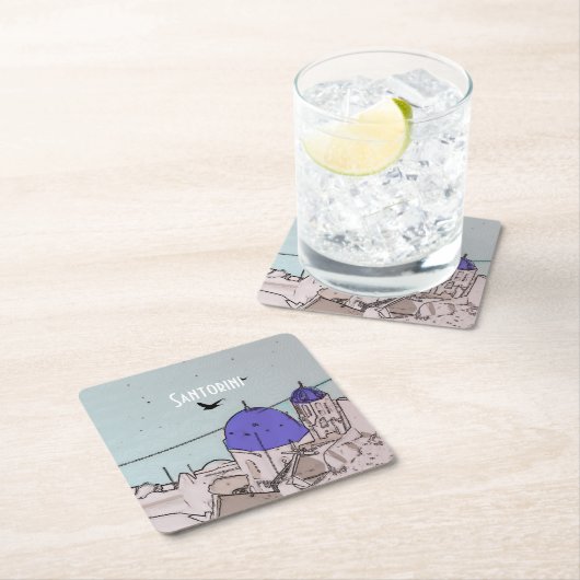 Santorini  Grieks eiland Kartonnen Onderzetters (Insitu)