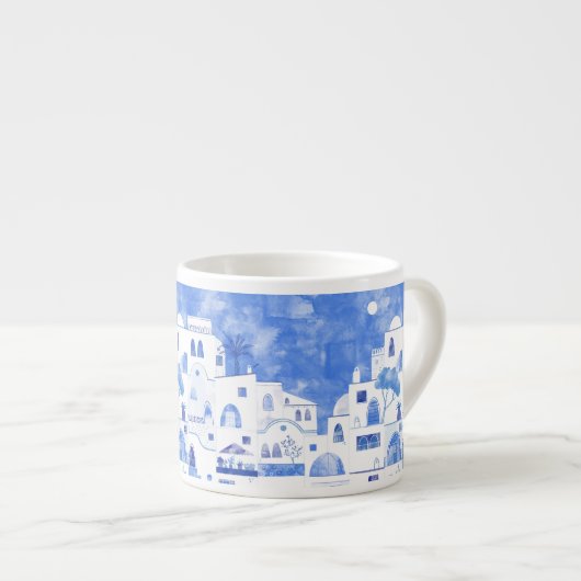 Santorini Grieks eiland Painting Espresso Kop (Voorkant rechts)