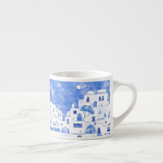 Santorini Grieks eiland Painting Espresso Kop (Rechts)