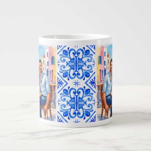 Santorini, Grieks, romantisch uitje Grote Koffiekop (Voorkant)