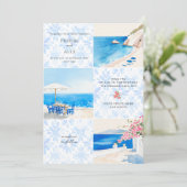 Santorini Grieks strand bruiloft Kaart (Staand voorkant)