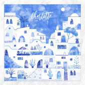 Santorini Griekse Aquarel Gepersonaliseerd Poster