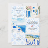 Santorini Griekse bruiloft Kaart (Voorkant)