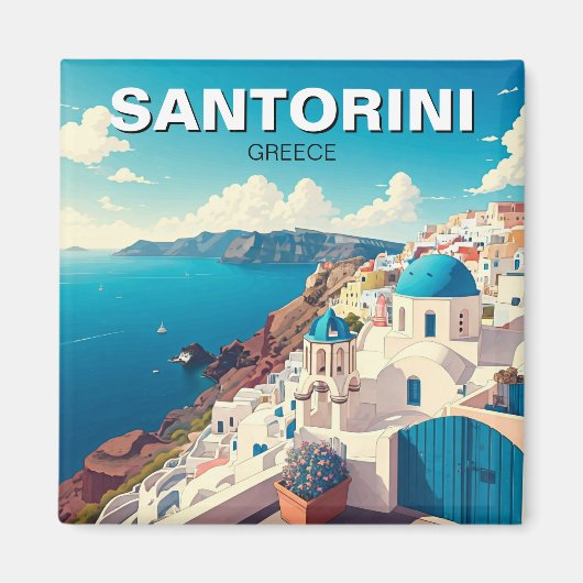 Santorini Griekse eilanden reizen Magneet (Voorkant)