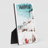 Santorini Griekse eilanden Waterverf Reizen Fotoplaat (Zijkant)