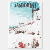 Santorini Griekse eilanden Waterverf Reizen Magneet (Voorkant)