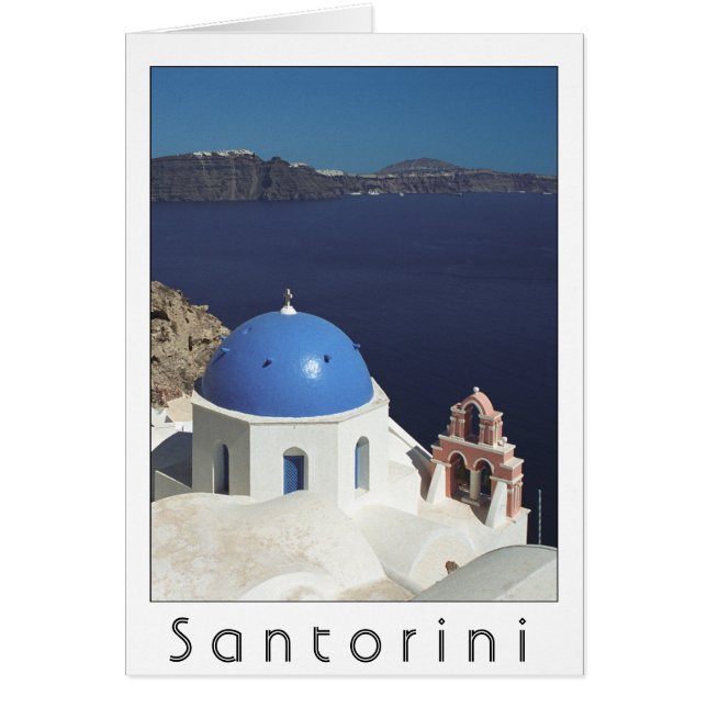 Santorini, Griekse kaart (blanco binnenin) (Voorkant)