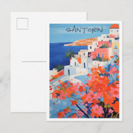 Santorini Griekse Kunst Reizen Briefkaart