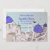 Santorini Griekse Post Huwelijk Receptie Party Kaart (Voorkant)