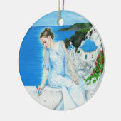 Santorini Griekse schoonheidsorganisatie Keramisch Ornament (Links)