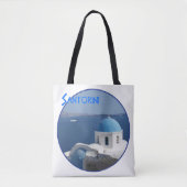 Santorini Harbour Uitzicht Tote Bag (Voorkant)