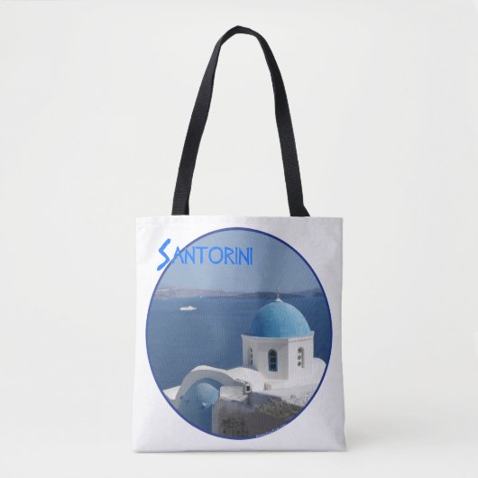 Santorini Harbour Uitzicht Tote Bag (Voorkant)