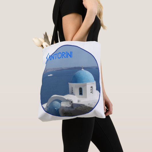 Santorini Harbour Uitzicht Tote Bag (Dichtbij)