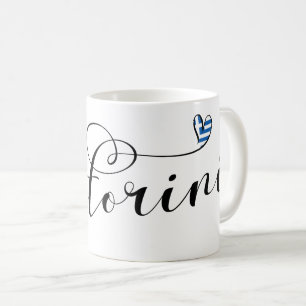 Santorini Heart in de vlag van Griekenland, Thira Koffiemok