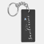 Santorini Heart in de vlag van Griekenland, Thira Sleutelhanger (Voorkant Links)