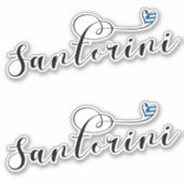 Santorini Heart in de vlag van Griekenland, Thira Sticker (Voorkant)