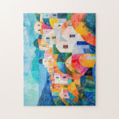 Santorini Heuvellandschap in Abstracte Kleuren Legpuzzel (Verticaal)