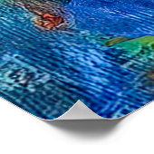 Santorini Heuvellandschap in Abstracte Kleuren Poster (Hoek)