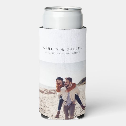 Santorini huwelijksgunst seltzer blikjeskoeler (Seltzer Achterkant)