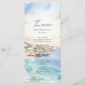 Santorini Huwelijksmenu kaart | Kust Strand (Voorkant)