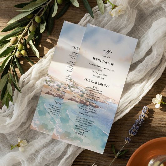 Santorini Huwelijksprogramma Sjabloon | Middelland Menu