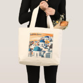 Santorini: Iconische bestemmingen Grote Tote Bag (Voorkant (product))