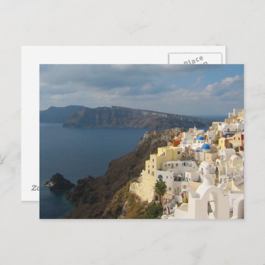Santorini in de middag van de zon briefkaart (Voorkant / Achterkant)