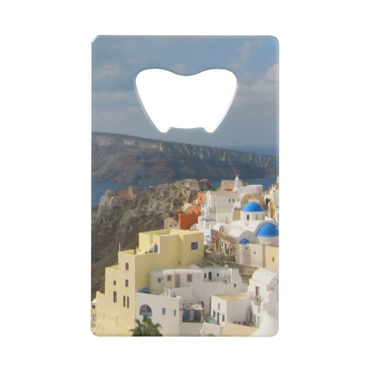 Santorini in de middag van de zon creditkaart flessenopener (Voorkant)