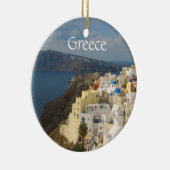 Santorini in de middag van de zon keramisch ornament (Rechts)