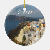 Santorini in de middag van de zon keramisch ornament (Achterkant)