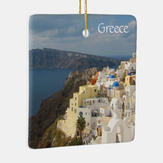 Santorini in de middag van de zon keramisch ornament (Rechts)