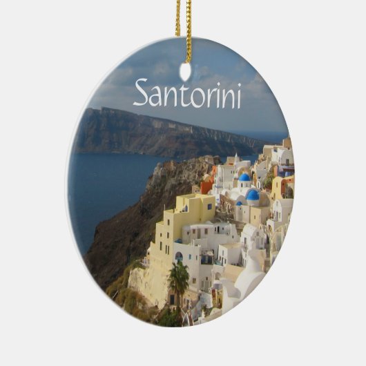 Santorini in de middag van de zon keramisch ornament (Rechts)