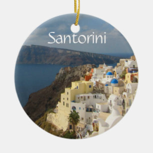 Santorini in de middag van de zon keramisch ornament