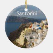 Santorini in de middag van de zon keramisch ornament (Achterkant)